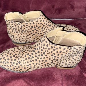 Leopard print booties